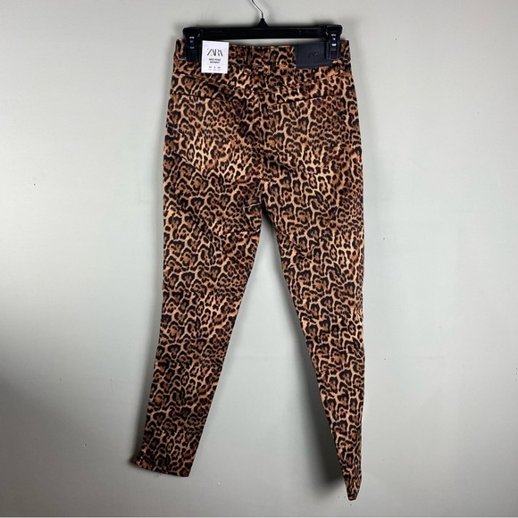Zara: Jaguar Animal Print Stretchy Full Length Mid Rise Skinny Jeans Size 2 NWT - Picture 2 of 6